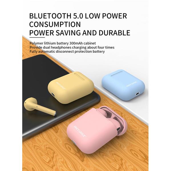 Macaron Pink Blue Yellow Waterproof 4h TWS Bluetooth Earphones