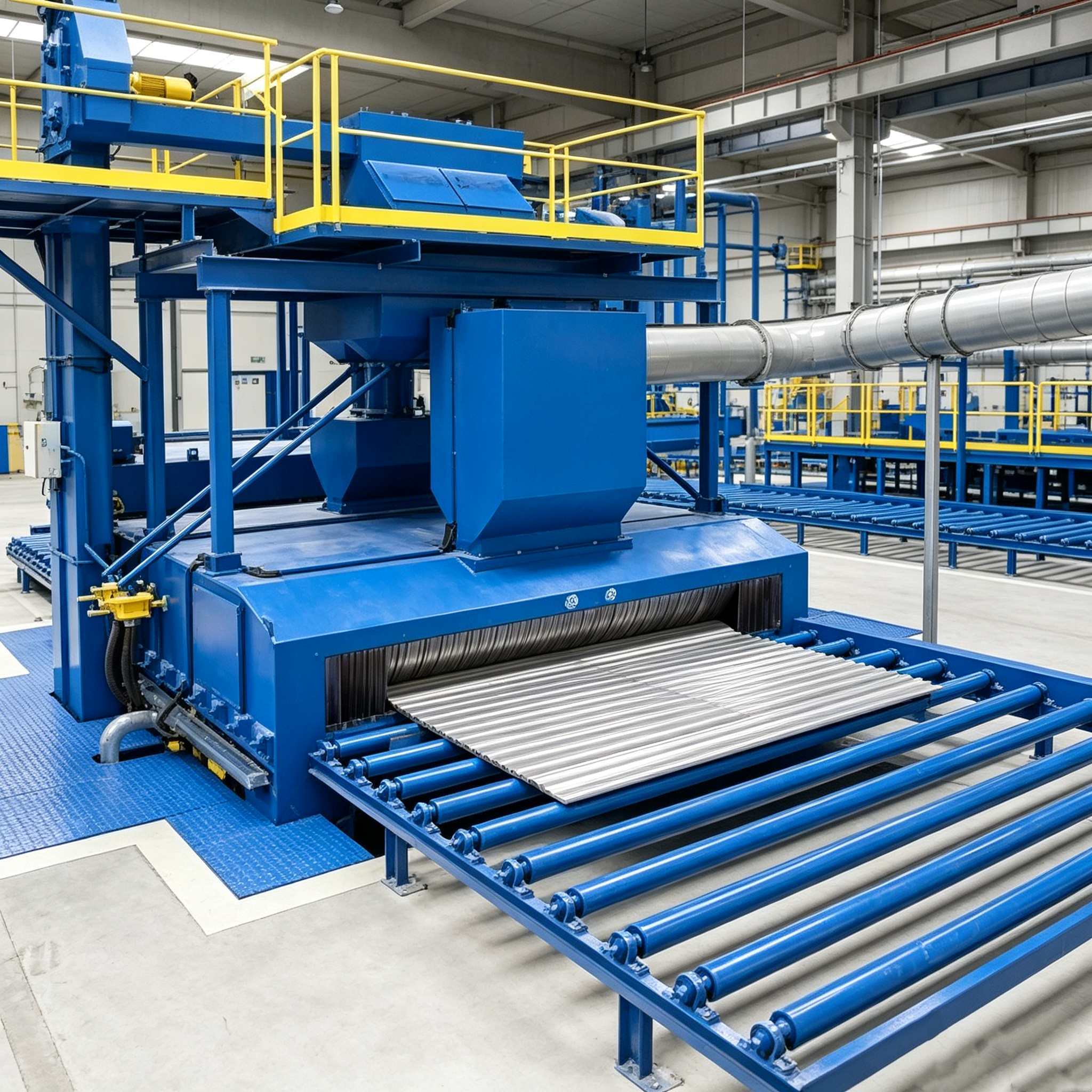 Roller Conveyor Shot Blasting Machine suitable for removing rust paint and scale