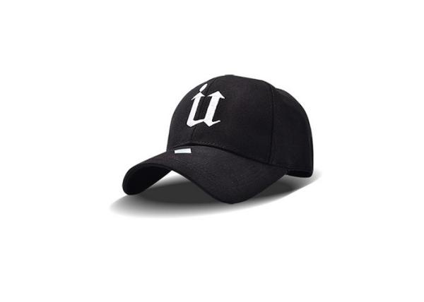 Black Modern Style Cotton Baseball Cap 3D Embroidery For Children / Adult Customized