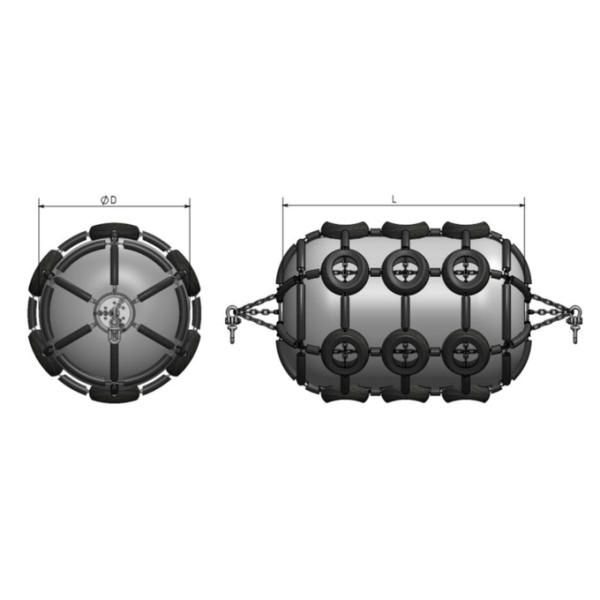 Корабль обвайзера дока - - грузить пневматический резиновый обвайзер 50kpa 80kpa 3300x6500m