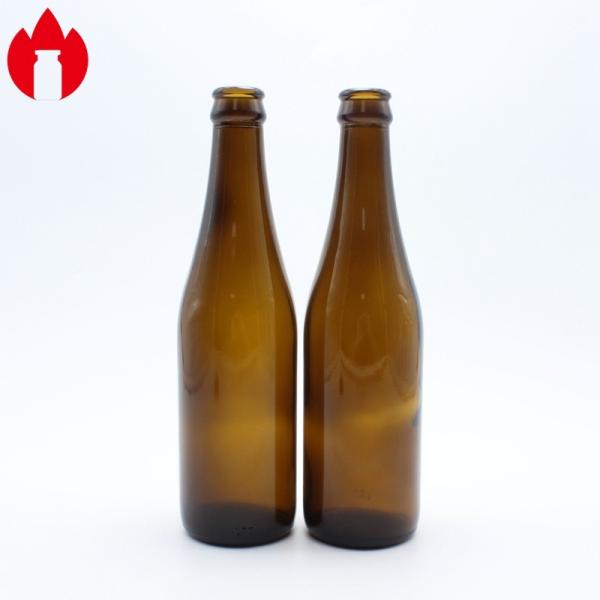 Стеклянная бутылка из янтарного пива на 330 мл из содового известкового стекла