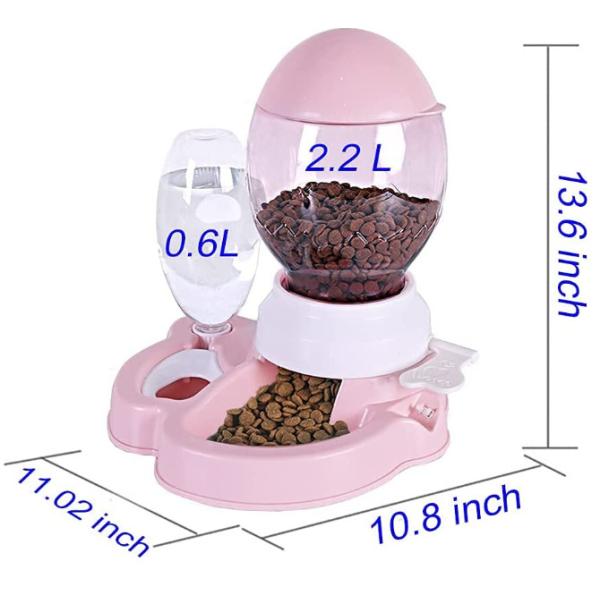 Bol automatique en plastique d'aliment pour animaux familiers pour les petits chiens moyens 2.2L de chats