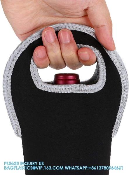Neoprene Wine Carrier Tote Bag Portable Bottle Tote Holders Insulated Wine Cooler Bag Champagne/Water Bottle/Beer