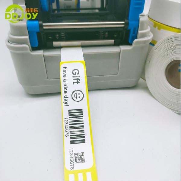 Waterproof Yellow Self Adhesive Direct Thermal ID Wristbands for Event Identification