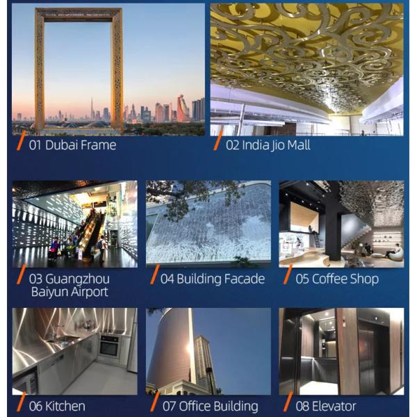 Antique Bronze PVD Coated SS Sheet , Rustproof Stainless Steel Mirror Sheet