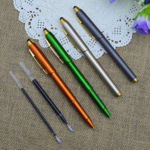 Gel pen,Promotional gel-ink pen with cap,black rubber gel-ink pen with screen touch pen