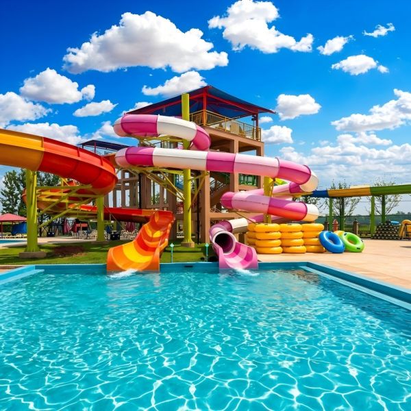 Professional Large Scale Fiberglass Water Park Slide Project For Commercial Resort And Hotel