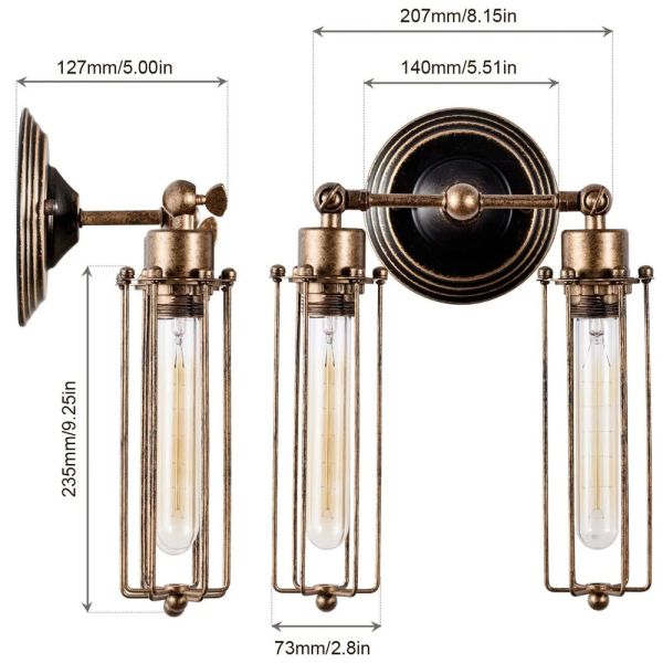 Corridor Staircase Restaurant Loft Bedroom Bedside Lamp Retro Industrial Iron Wall Light(WH-VR-144)
