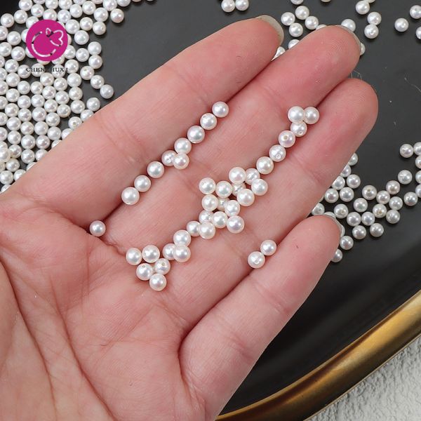 Natural Pearls Wholesale 2.3-2.5 mm White Small Tiny Round Shape Freshwater Pearl Loose Beads