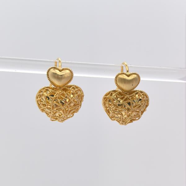 24K assorted earring heart shape new gold jewelry.