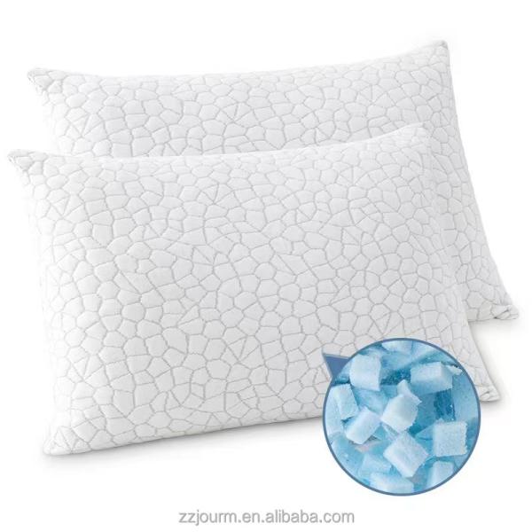 Cooling Gel Pillows for Sleeping Shredded Memory Foam Pillows 2 Pack Queen Size Firm Pillow