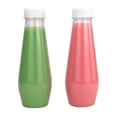 Degradable Disposable Plastic Juice Bottles Empty Juice Bottles With Caps 350ml