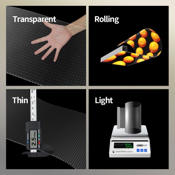 Transparent LED Screen High Brightness Display Clear Glass Window LED Video Wall Flexible Panel 