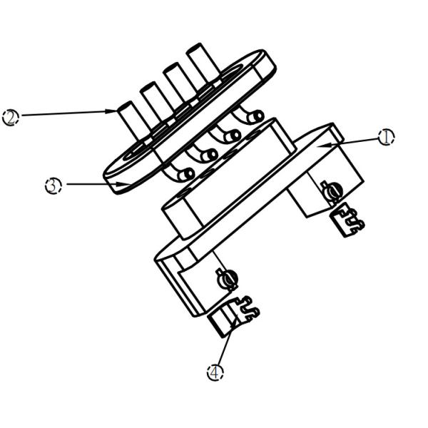 4 Pin Magnetic Connector Cable Right Angle Male And Female Magnetic Connector 5V