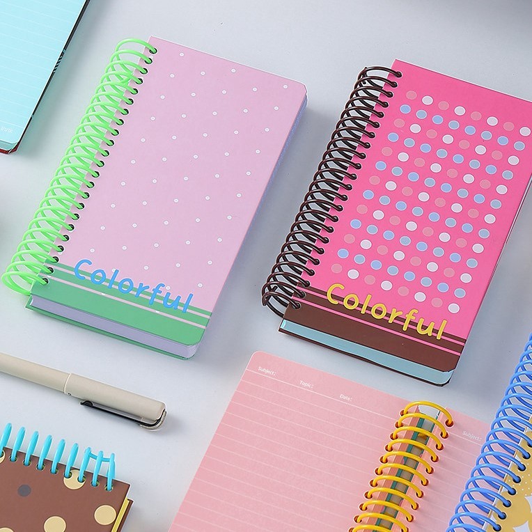 Hardcover Wire-O Spiral Notebooks With Colored Coil And Lined Inner Pages