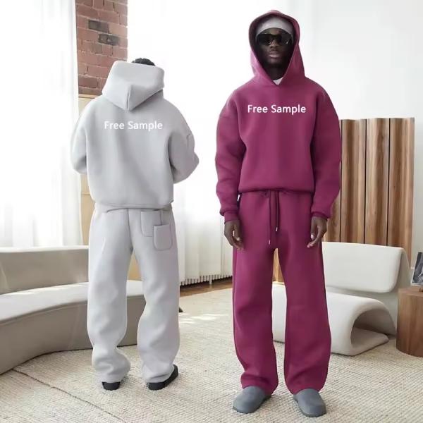 Clothing Custom Sweatsuit Unisex Heavyweight Fleece Cotton Hoodie Sweatpants Hoodie Set Tracksuits For Men