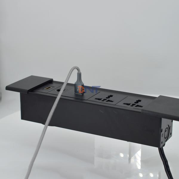 Multi-Functional Sliding Cover Power Socket for Office Desks with USB Charge Module type