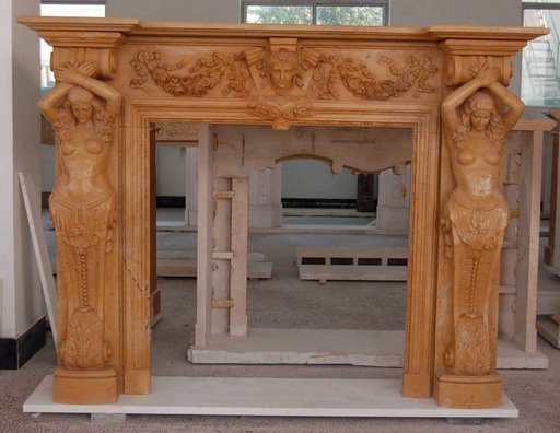 White marble fireplace mantel,China stone carving fireplaces mantel surrounds, home decoration