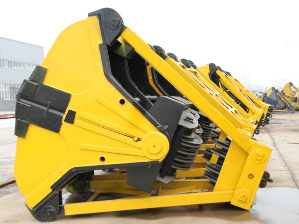 Yellow 4 Rope Crane Grab Bucket 0.75 m³ 1 m³ Light Heavy Type