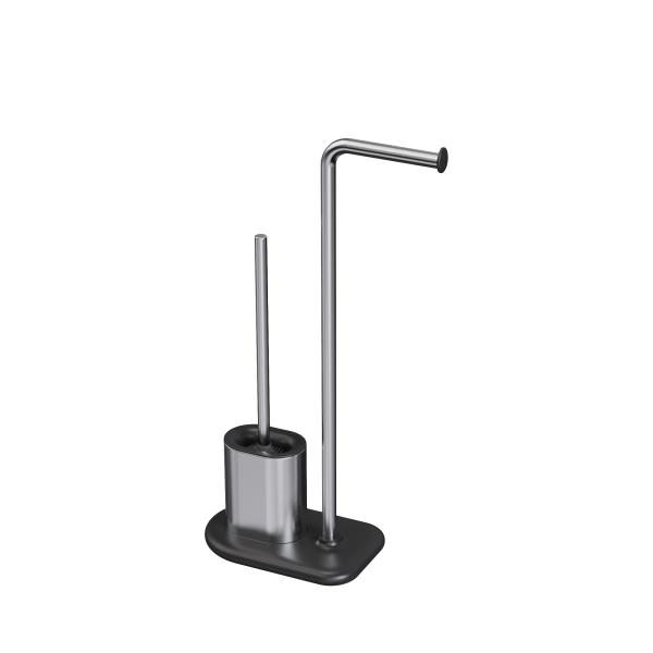 Bathroom Paper Holder Stainless Steel Compact TPR Toilet Brush Holder SET
