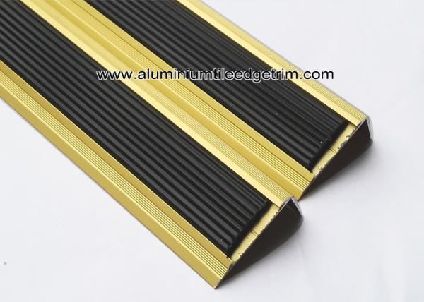 NLP20 Matt Gold Aluminum Anti Slip Stair Nose Brace With 41mm x 20mm x 2.7m