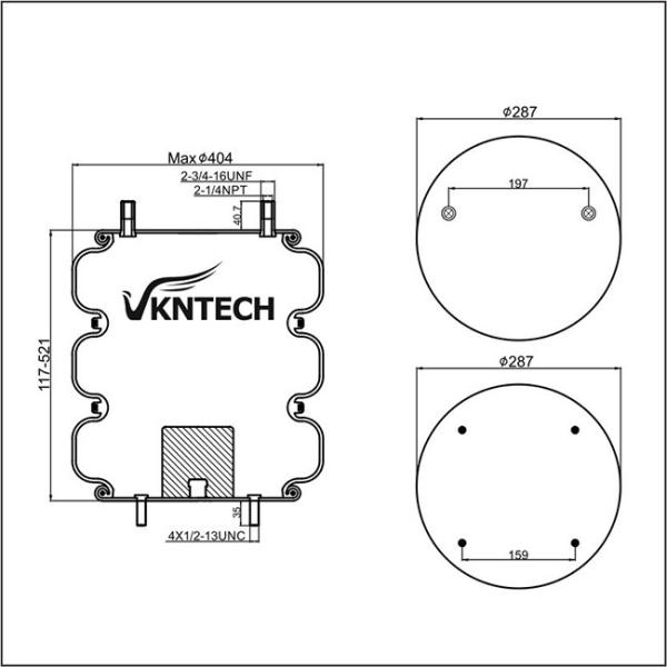 Тройные замысловатые баллоны воздуха W01-358-7843 подвеса 3B14-364/FT530-35 455 весны воздуха/воздуха