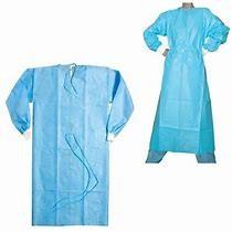 Polipropileno escuro - o isolamento descartável azul veste-se/vestido descartável no hospital