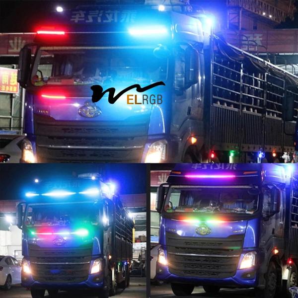 DC24V RGB Caminhão Lâmpadas de Faixa LED Veículo Lâmpadas de Trabalho LED Veículo de Emergência Lâmpadas de Faixa LED