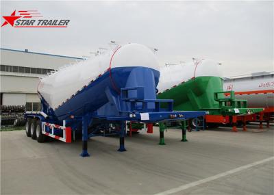 Green Three Axles Bulk Cement Semi Trailer Banana Type Technical Details