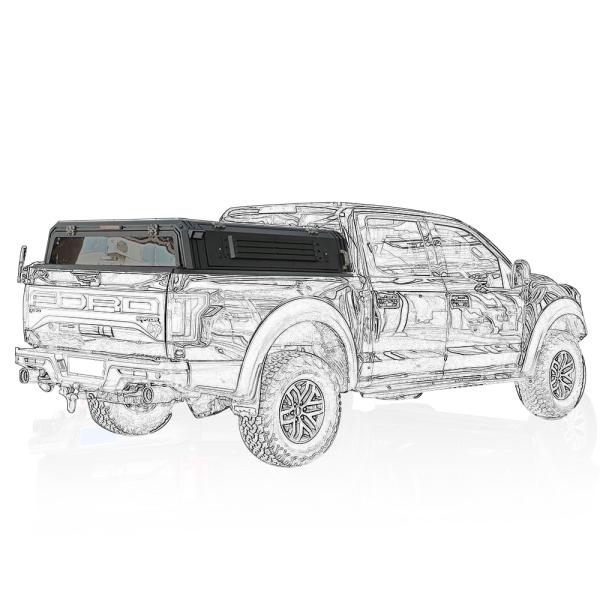 Waterproof Black 4X4 Aluminum Canopy for Ford Ranger/Raptor T6/T7/T8 Hard Top Trucks