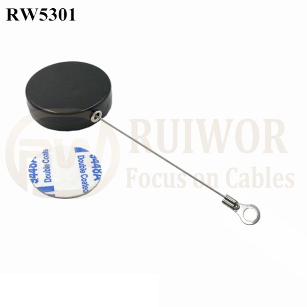 RW5301 Round Security Display Tether With Ring Terminal Inner Hole 3mm 4mm 5mm For Option