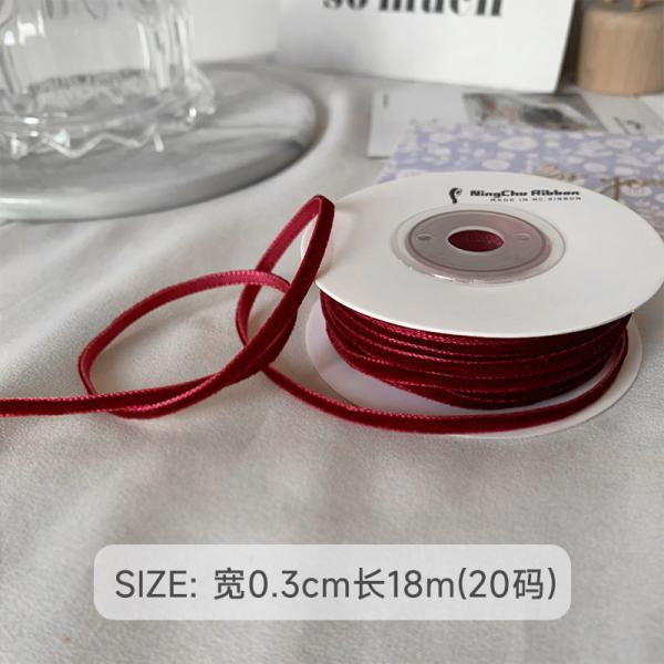 38 мм двойная велветная лента 3,8 см темно-красная велветная лента