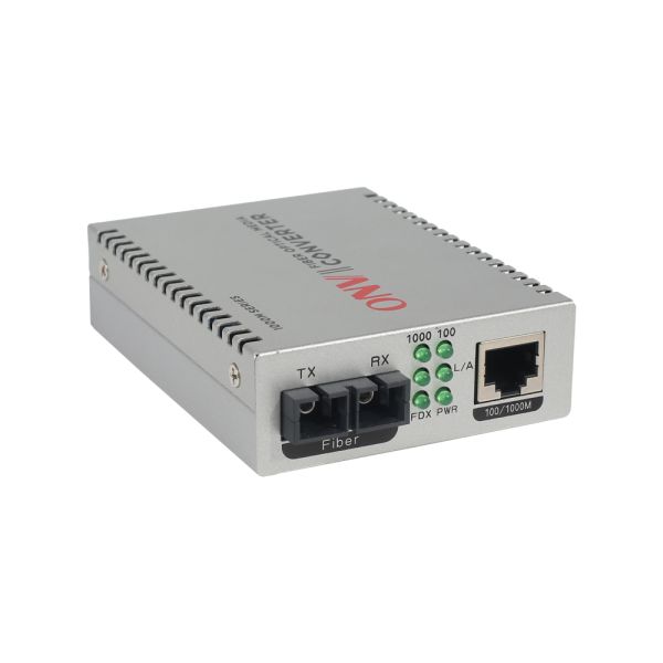 Steel Housing 2 Port Gigabit Optical Fiber Converter With 1.25G SC Fiber Port