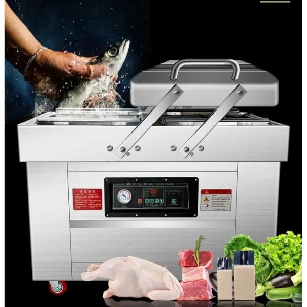 Electric Double Chamber Vacuum Packaging Sealer For Fish Steak 10 mm Sealing Width