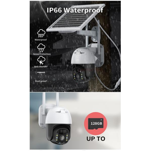 2MP 4G CCTV Солнечная камера Наблюдение за безопасностью на открытом воздухе Двусторонние аудио солнечные панели