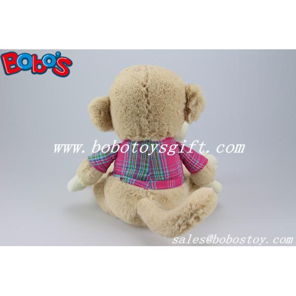 CE Approved Super Soft Stuffed Monkey Animals With Pink T-shirt