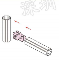Внутренний соединительный алюминиевый соединитель диаметром 28 мм пескоструйное серебро AL-1-S ((1.7)