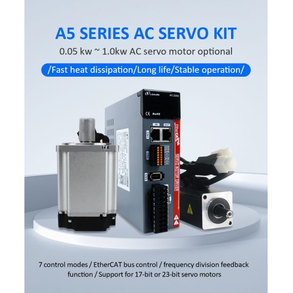 Lichuan AC Servo Motor Drivers Kit LC10E20E Series EtherCAT 3.2N.m 1000W 1KW AC220V 4.5A/5.8A/4.6A 2500/3000RPM IP65