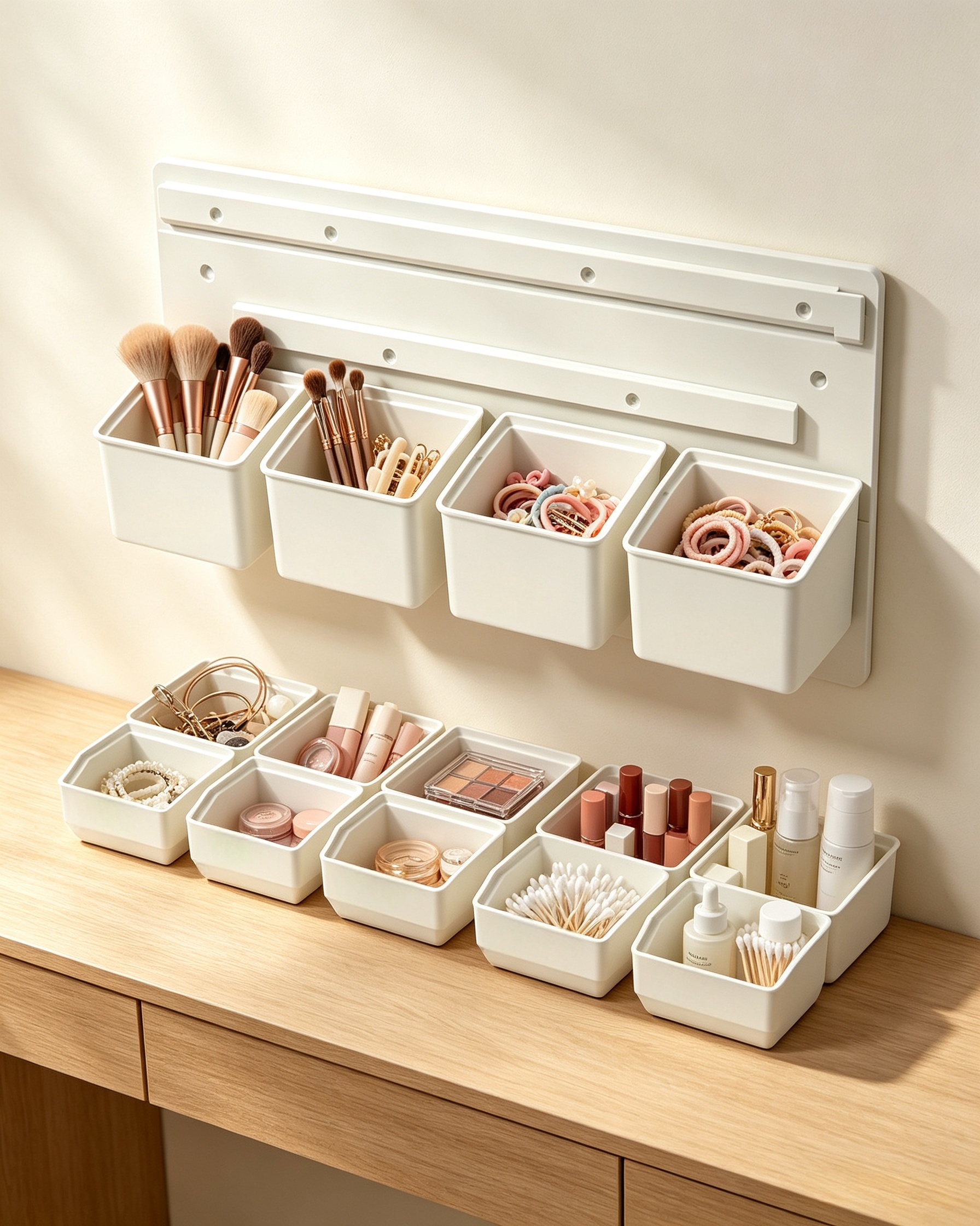Sturdy PETG 3D Printed Decor Customizable Garage Wall Mounted Makeup Organizer