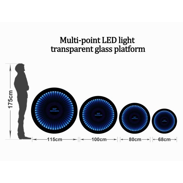 48h Fast DHL Shipping 360 Video Photobooth with LED Magic Mirror and iPad 115cm Case