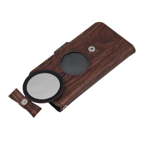 Manufacturer Special Bow Wood cover for Apple Iphone 7 leather case with Makeup mirror