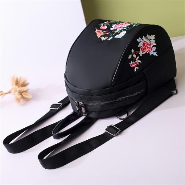 Nylon Embroidery Double Shoulder Bag Female Korean Version of The New Fashion Oxford Cloth Tourism shoulder bag backpack