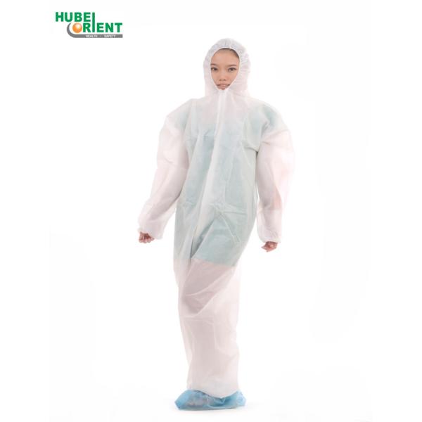 45gsm Polypropylene Nonwoven Disposable Chemical Coveralls With Hood