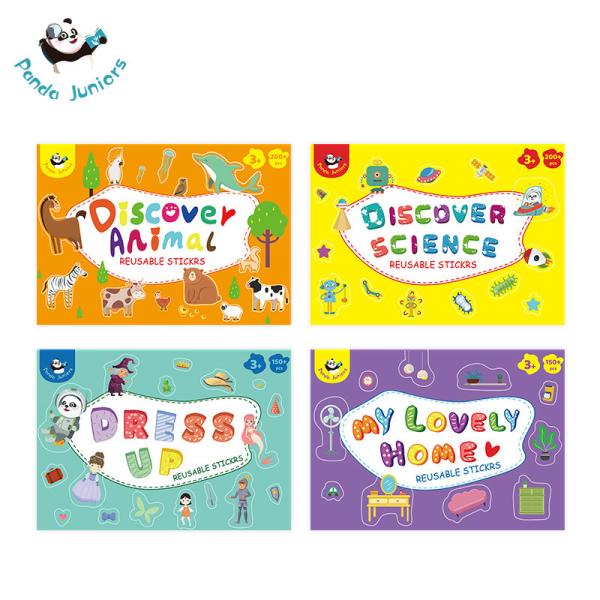 Откройте книгу стикера науки многоразовую тучную, стикеры ребенка