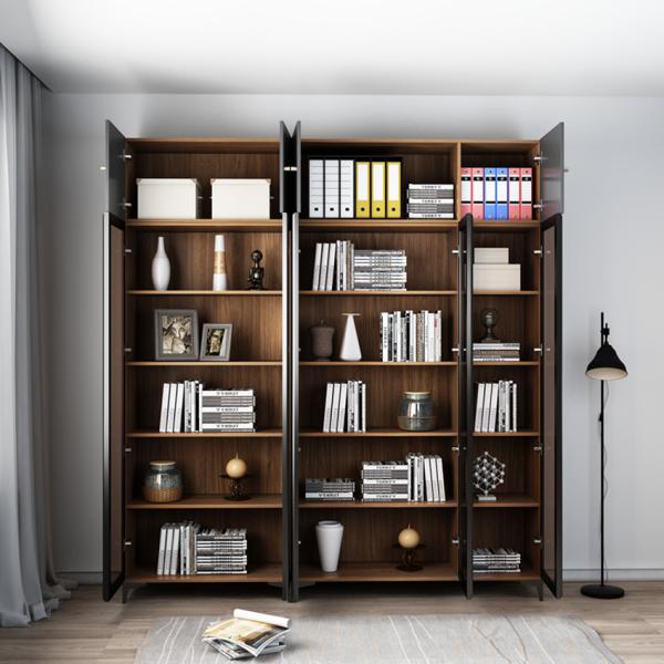 Library Antique Office Bookcase Melamine Wood Furniture Book Shelves With Study Table