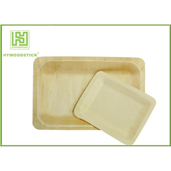 Personalized Wooden Dinner Trays , Disposable Serving Trays Wooden Dinnerware Sets