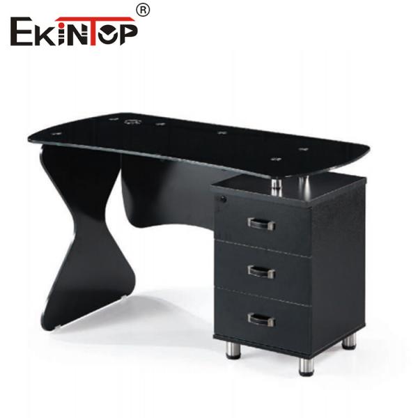 Деревянный Металлический Стеклянный Уголок Компьютерный Стол Черный Гладкий Глянцевый Окончание