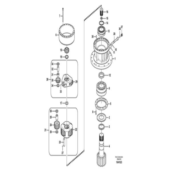 VOE14547272 14547272 EC290B Vo-lvo Excavator Swing Gear Parts Swing Gearbox Sun Gear No.2