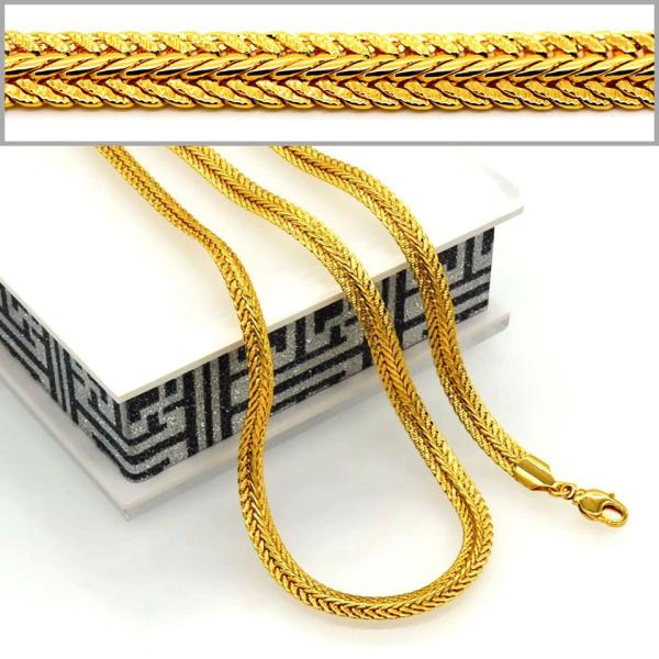 Korean Fishbone chain New Trendy Suitable for men and women Jewelry 18K Real Gold Plated