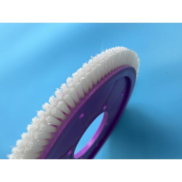 8 Holes Brush Wheel Stenter Machine Parts with Purple Plastic Body White Nylon Hair